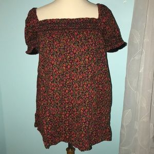 American Eagle Floral Square-Neck Baby Doll dress